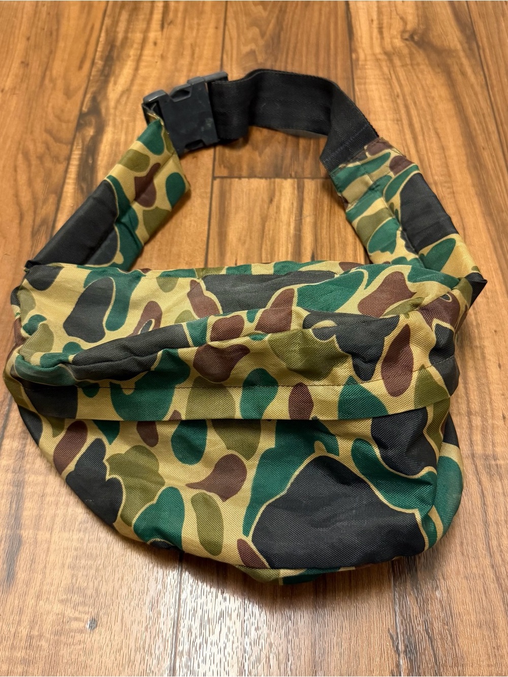 Vintage Safesport Fanny Pack Waist Bag Belt Woodland Camo Hunting